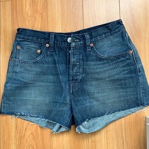 Women Jean Shorts Blue Levis High Rise